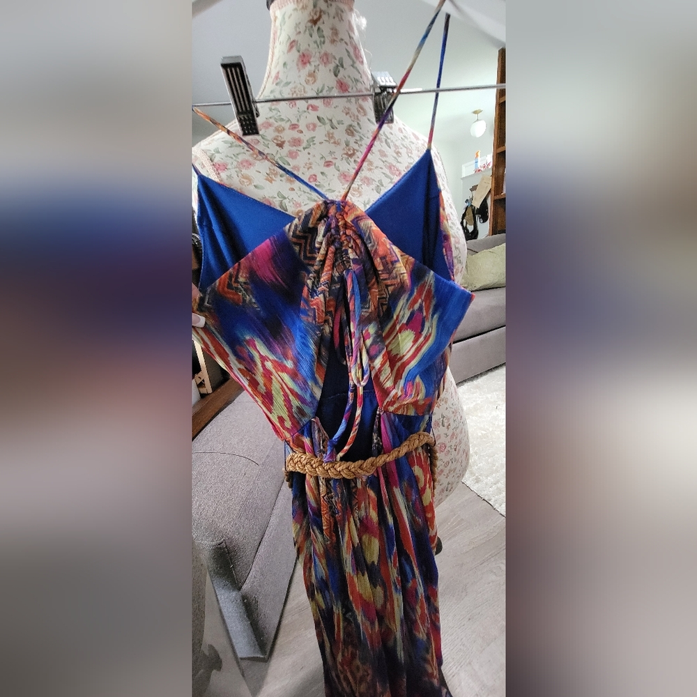NWT Stoosh Vibrant Patterned Maxi Dress Size Small - Picture 4 of 6